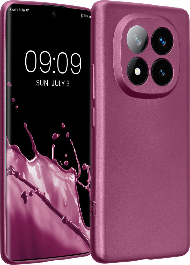 kwmobile Handyhülle kompatibel mit Xiaomi Redmi Note 14 Pro+ 5G / Redmi Note 14 Pro Plus 5G Hülle - weiche Silikon Case metallisch schimmernd in