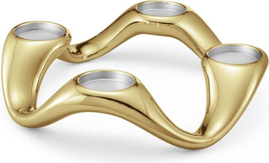 Georg Jensen COBRA ROUND CANDLEHOLDER SS, GOLD PVD 10019713