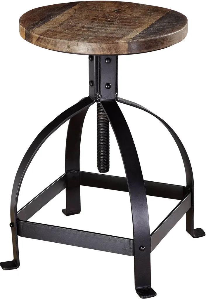 Tabouret gain de place bois recyclé multicolore 30x30 INDUSTRIAL