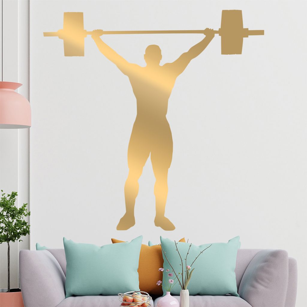 KIWISTAR Gewichtheber Silhouette Wandtattoo in 6 Größen - Wandaufkleber Wall Sticker - Dekoration, Küche, Wohnzimmer, Schlafzimmer, Badezimmer