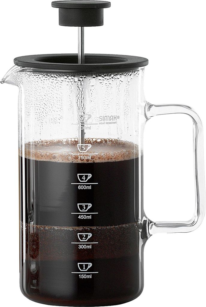 BOHEMIA Selection Kaffeebereiter 1l mit Skala transparent/schwarz