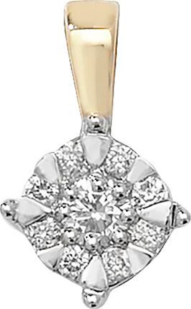 9 Karat (375) Gold Damen - Diamant Anhänger Brillant-Schliff 0.18 Karat G - I1 I2 - 13mm*8mm; TRS29339KY