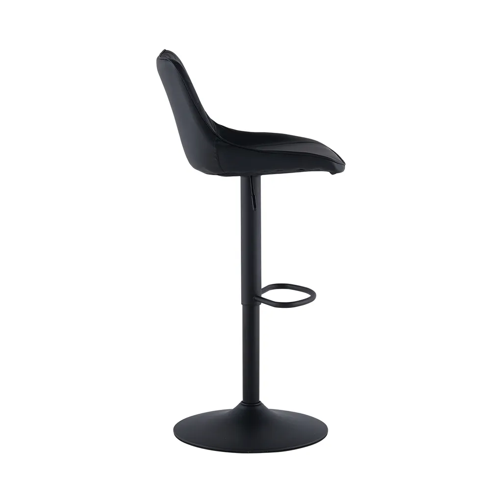 Tabouret de Bar Confortable Lot de 2 CLIPOP Noir Réglable Finition Vintage
