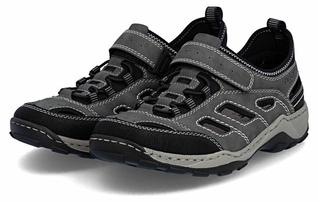 Rieker Herren Trekkingsandalen Sandalen 08063-45 Grey Combination, Schuhgröße:43 EU