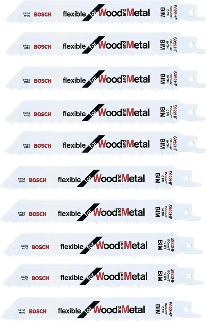Bosch S 922 HF lame de scie sabre flexible 150 mm bois et métal 10x