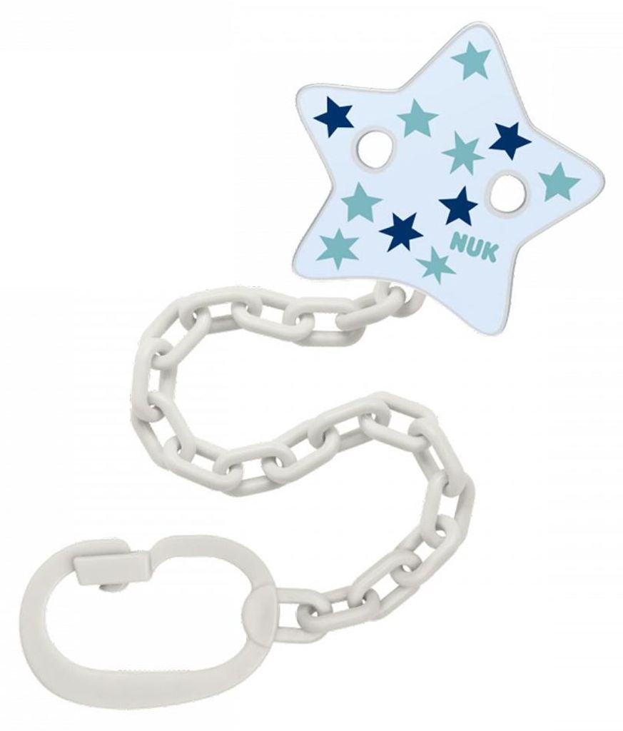 NUK Schnullerkette mit Clip blau Produktbild 