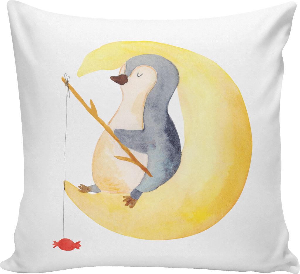 Mr. & Mrs. Panda zierkissen 40x40 Pinguin Mond - Weiß - Geschenk, Erschöpft, Angel, couch kissen, Süßigkeiten, Spruch, Deko, Kuschel, Sofakisse...