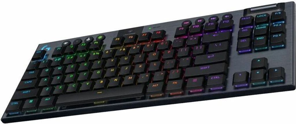 Logitech G G915 X LIGHTSPEED, Verkabelt & Kabellos, USB + RF Wireless + Bluetooth, Mechanischer Switch, QWERTY, LED, Schwarz