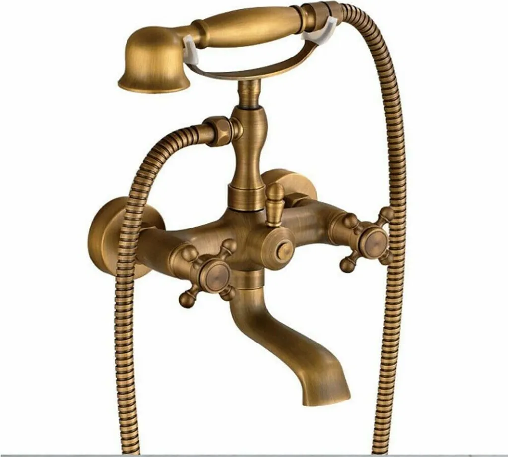Robinet de douche mural chromé avec douche pluie et bec pivotant à 360°