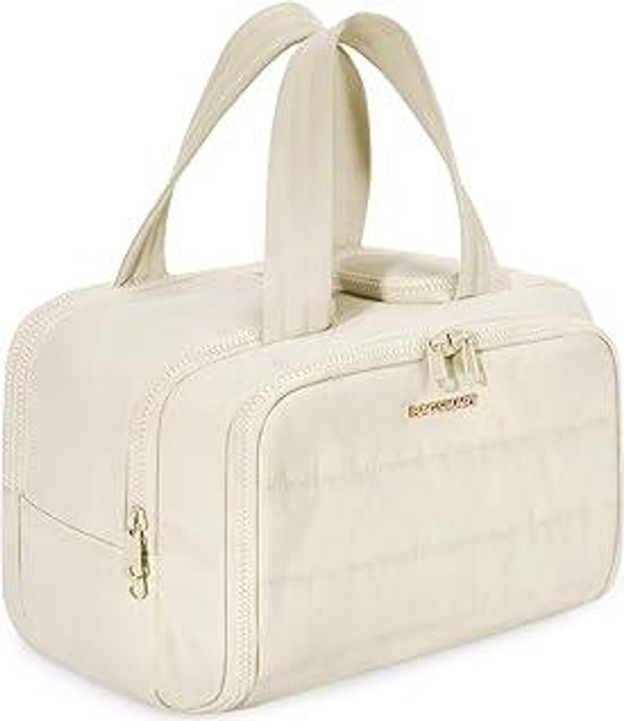BAGSMART Reise Kulturbeutel Kulturtasche Damen, Große, Weit Offene Reisetasche für Frauen, Toiletry Bag Kosmetiktasche Make up Organizer mit Grif...