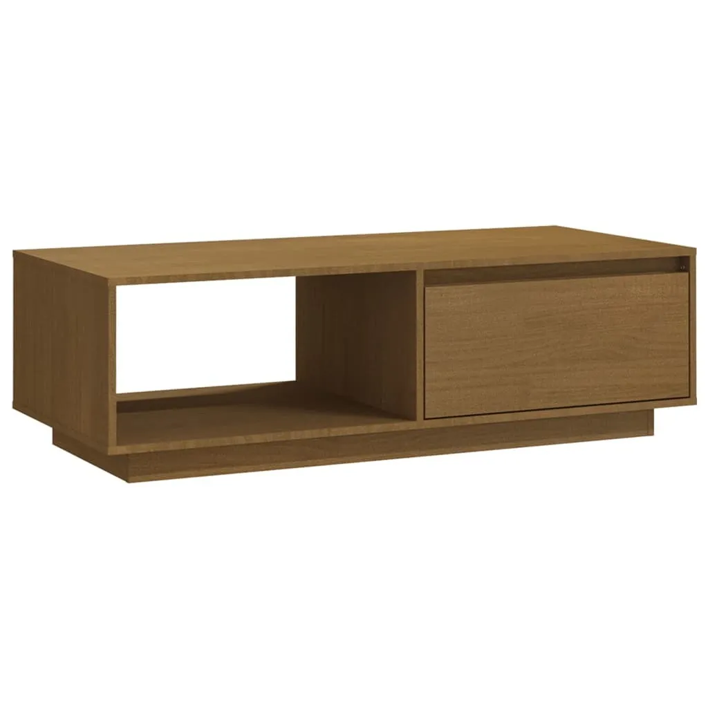 vidaXL Tavolino marrone miele 110x50x33,5 cm in legno di pino massiccio