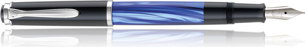 Pelikan Kolbenfüllfederhalter M205 Blau-Marmoriert EF Feder