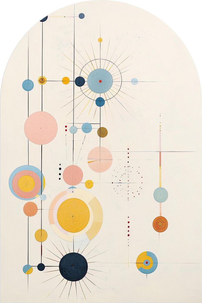 DEQORI Fototapete Rundbogen 120x180 cm 'Rhythmus im Raum' Wand Tapete Leinwand Sticker