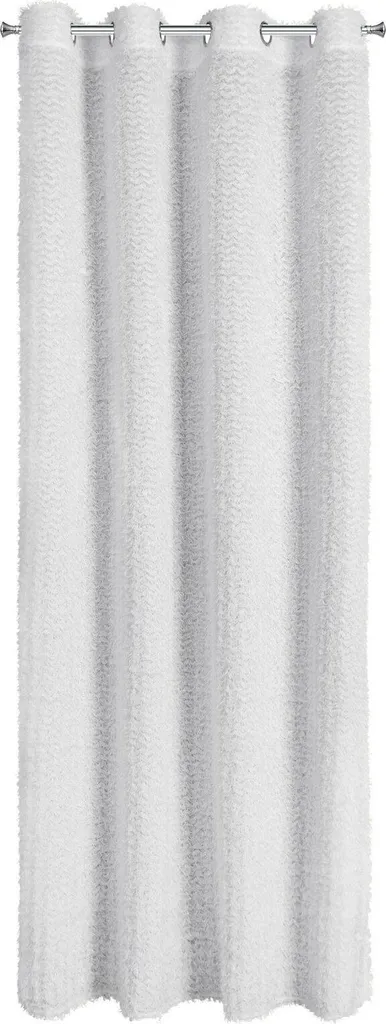 Rideau Blanc Tiffany 135X250 cm pour Salon, Prêt à Poser avec Oeillets