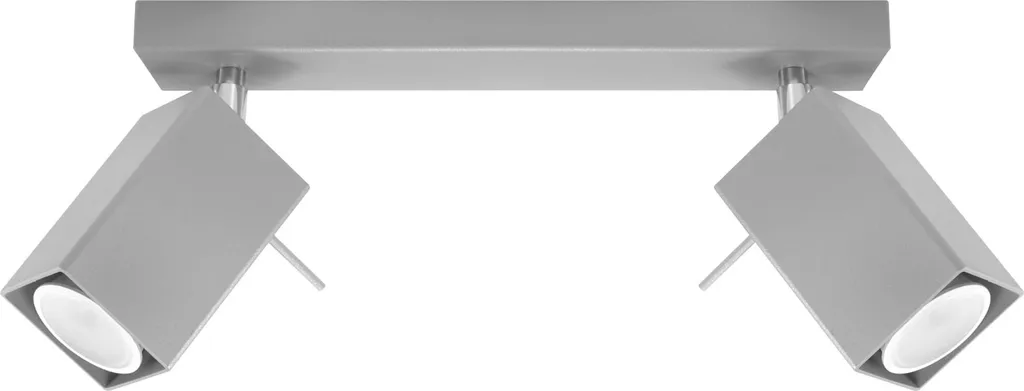 Lampada MERIDA 2 Sollux Grigio Acciaio 2xGU10 | Faretti Orientabili