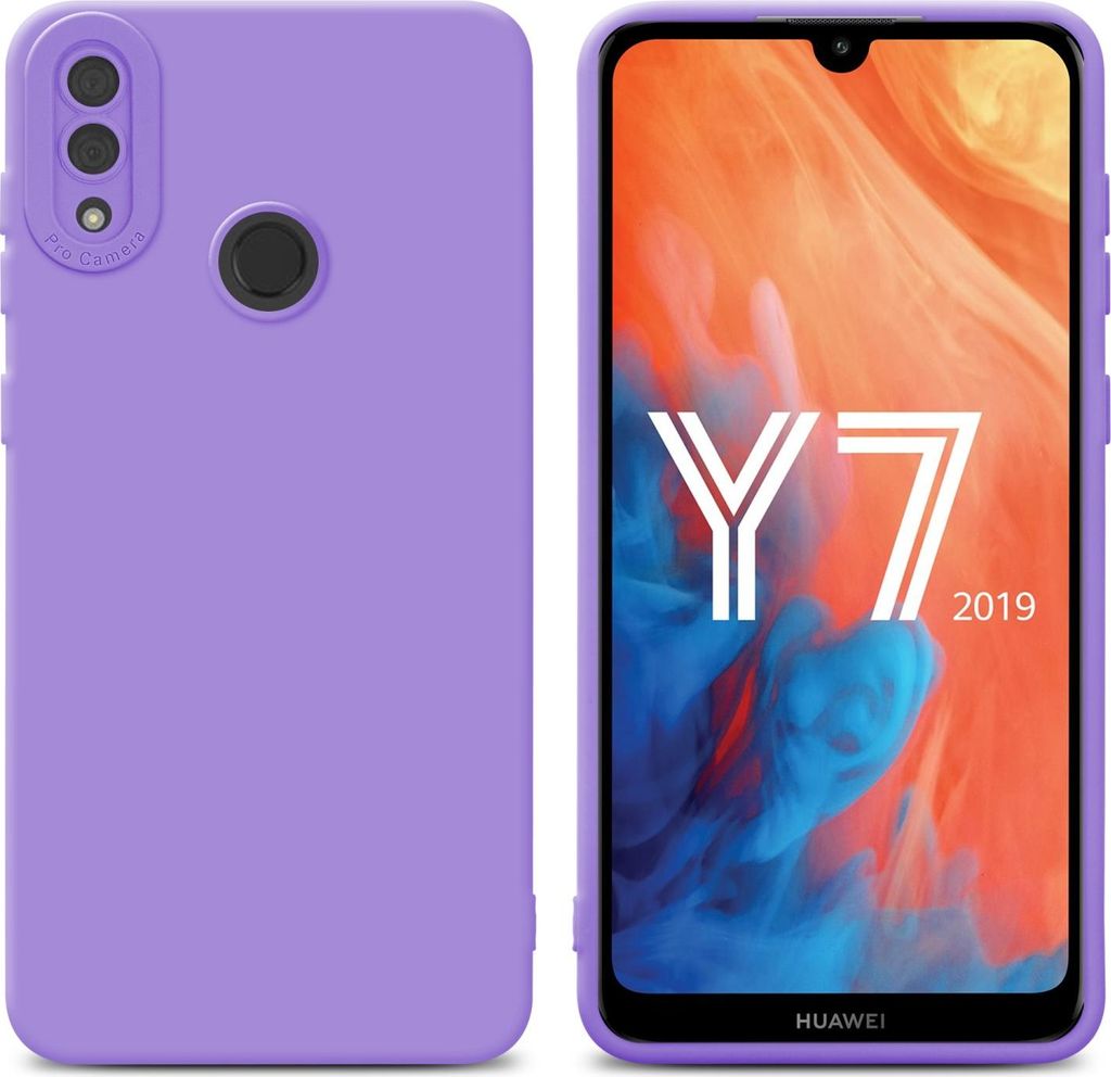 Cadorabo Hülle für Huawei Y7 2019 / Y7 PRIME 2019 Schutz Hülle in Lila TPU Silikon Etui Case Handyhülle