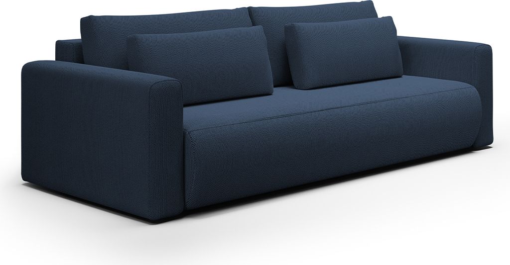 3-Sitzer-Sofabett mit Truhe Evy Blau
