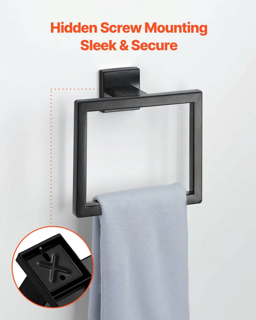 Cecipa MAX Portasciugamani Da Parete Nero Porta Carta Igienica Da Bagno In Acciaio Inossidabile Set Da Appendere Per Bagno 4 Pezzi 84518812