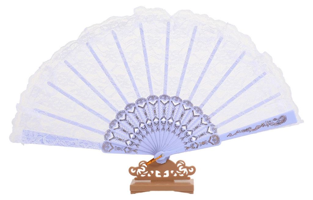 Retro-Faltfächer mit floraler Spitze für Hochzeiten, Partys und als tragbarer Sommerfächer, ideal als Dekoration für Tanzaufführungen und Partys.
