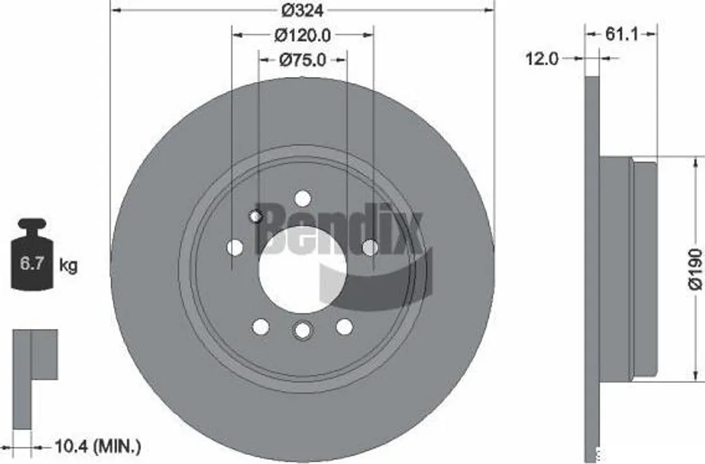 Disque de frein ventilé BDS1840 BENDIX compatible BMW E31 et E38 Luxe