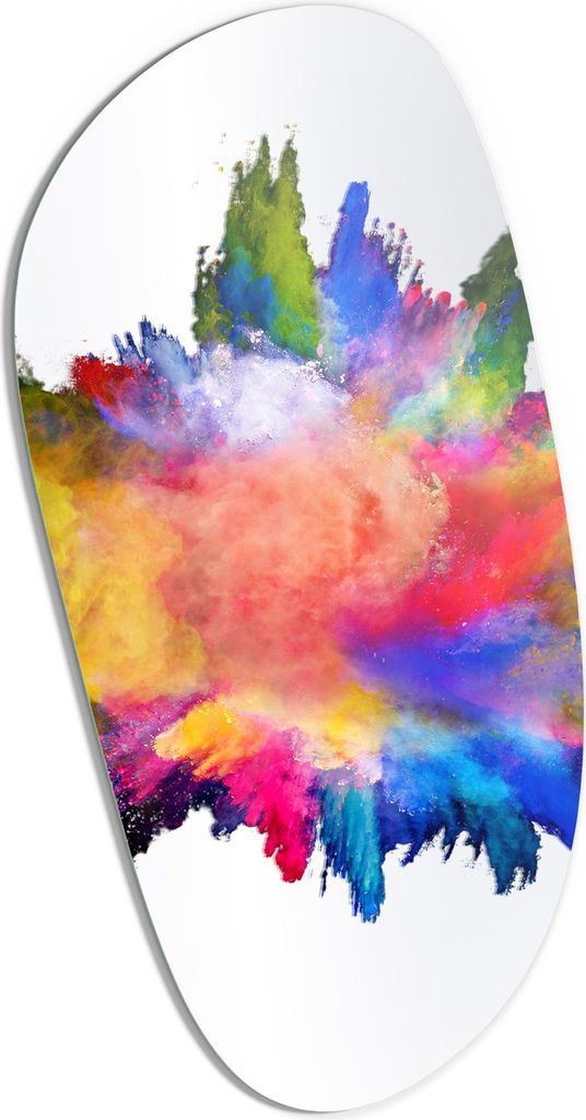 DEQORI Wandspiegel Organisch 53,9x89,6 cm 'Zusammenknall Farbpuder' Spiegel Badspiegel