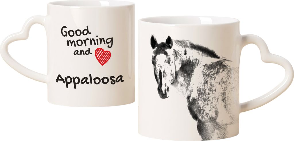 Appaloosa - Tasse mit Hund, entzückende Tasse mit herzförmigem Henkel, universelles Geschenk der Marke Art-Dog