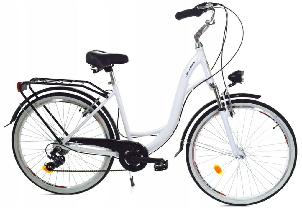 Rower Dallas City Alu 26" 7spd - biały z czarnym Zdjęcie produktu 