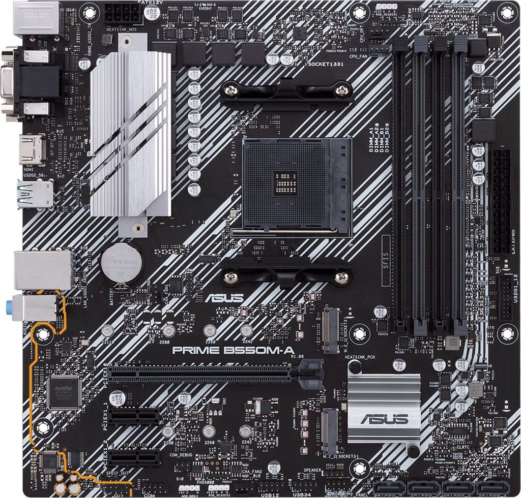 ASUS PRIME B550M-A, AMD, Sockel AM4, AMD Ryzen 3000 Series, Produktbild 