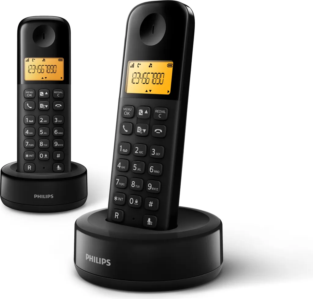 Philips D1602B Telefono DECT Duo nero