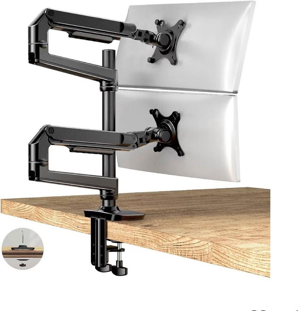 Monitor Halterung 2 Monitore 13–40 Zoll höhenverstellbar Dual Arm VESA 75/100