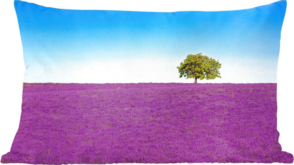 MuchoWow Zierkissen Sofakissen Wohnzimmer Dekokissen 60x40 cm Baum - Lila - Himmel - Lavendel - Kopfkissen - Polster mit Foto