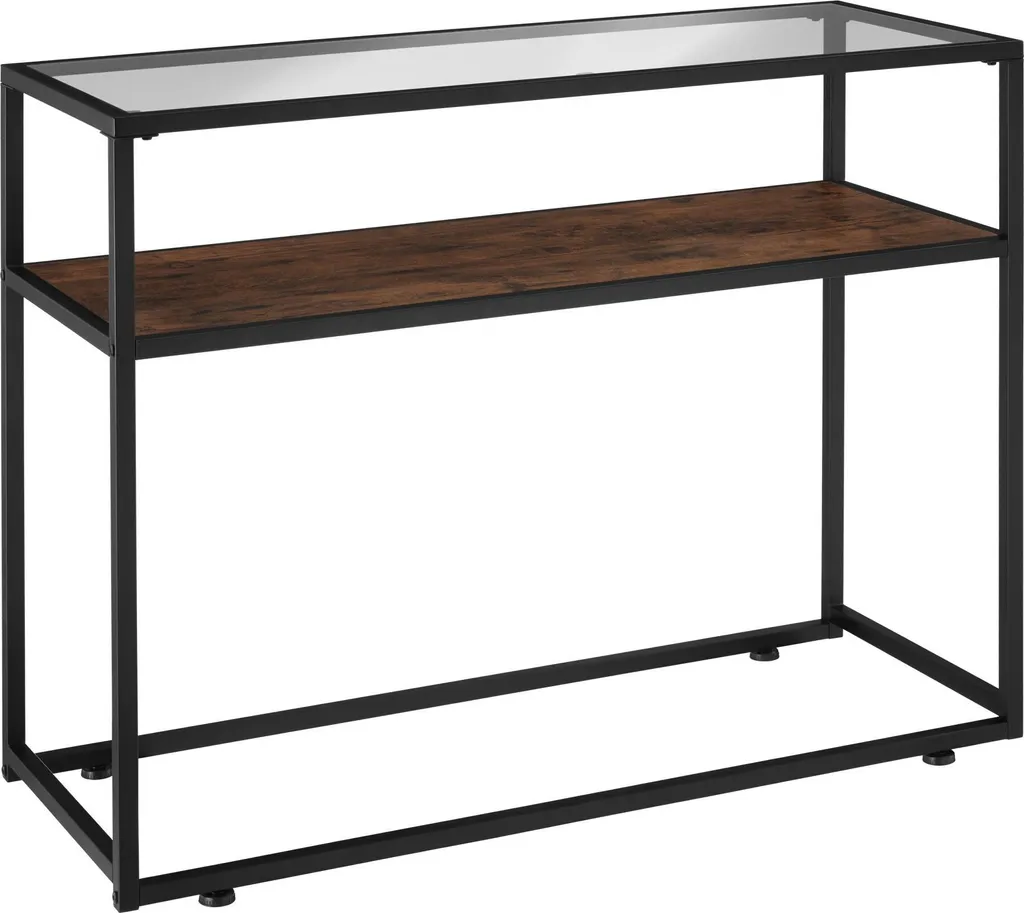 Table console bois foncé rustique Kilkenny 100cm - Finition industrielle