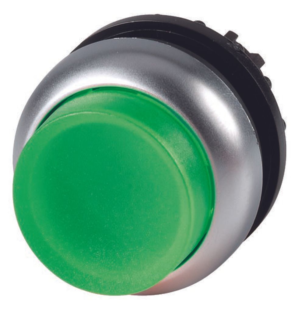 Eaton M22-DLH-G, Drucktasten-Schalter, Schwarz, Grün, Metallisch, IP66, IP67, IP69, 29,7 mm, 29,7 mm, -25 - 70 °C