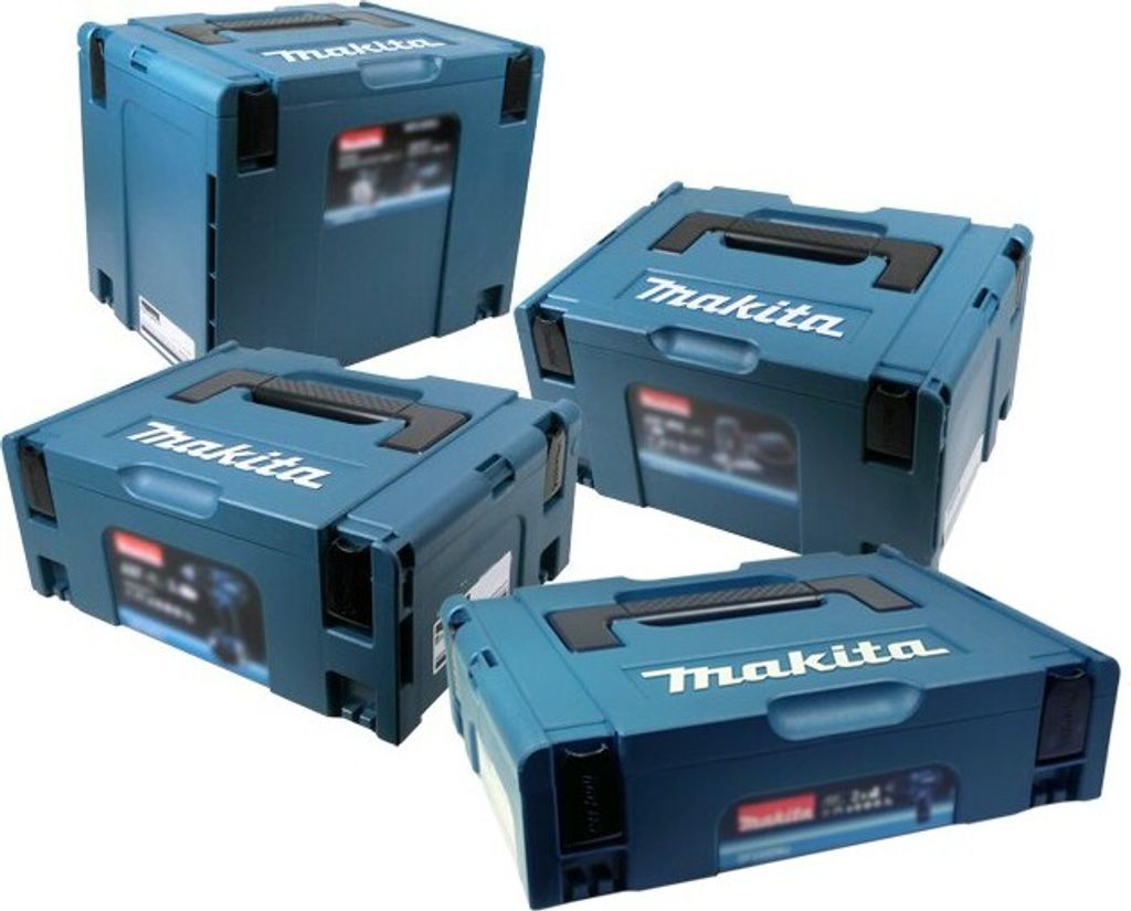 Makita Makpac Koffer Set Gr. 1, 2, 3, 4, robust, stapelbar, Produktbild 