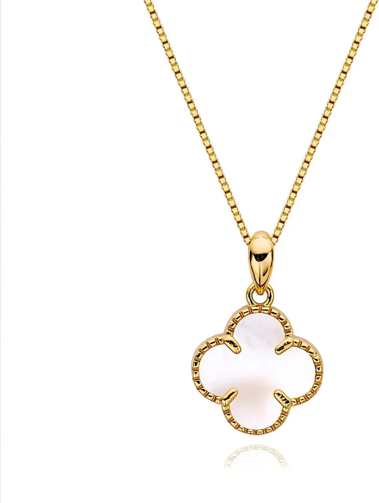 Gioielli Oro Bianco: Collana Pendente Clover Design Esclusivo