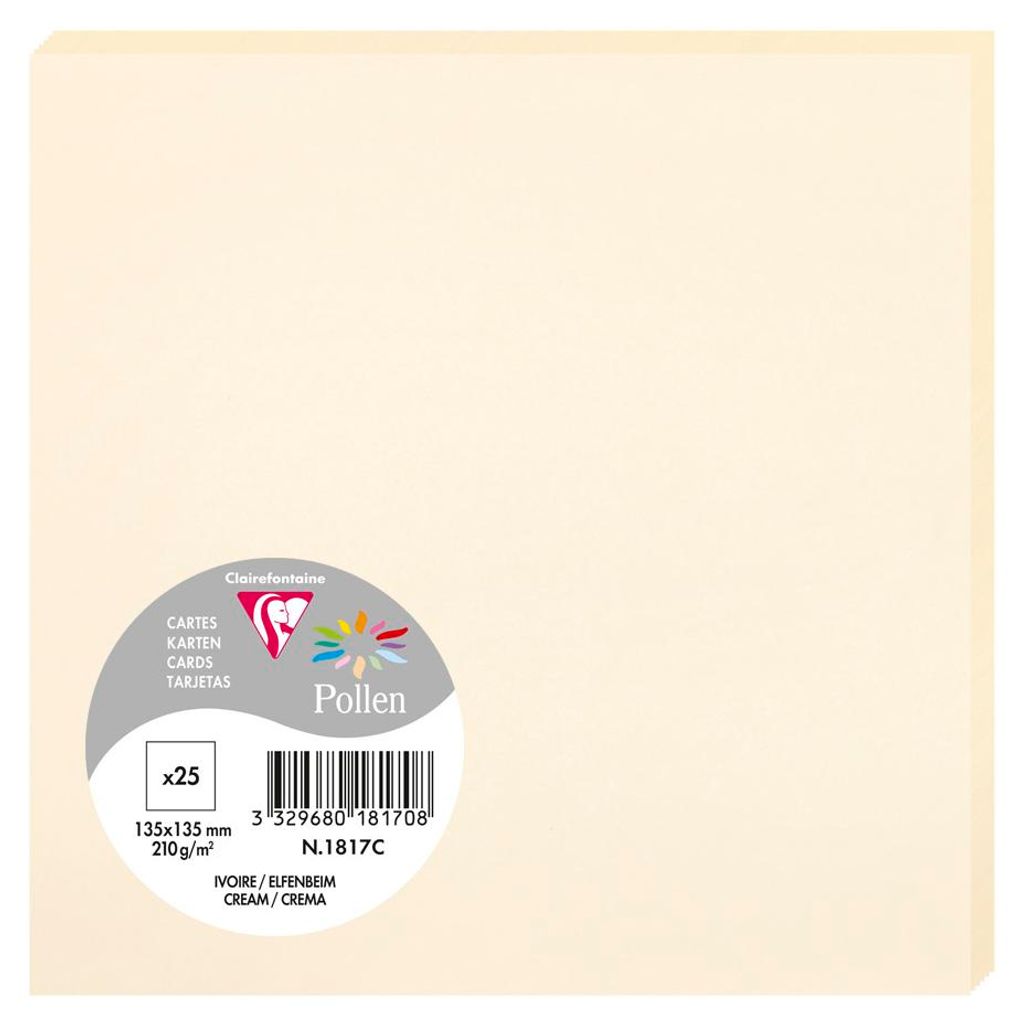 Clairefontaine Karte Pollen 135x135 210g elfenbein