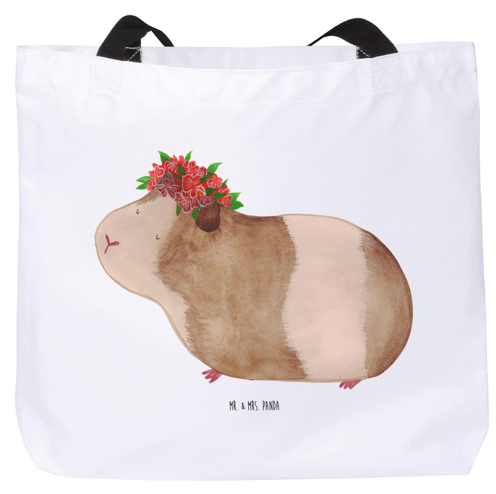 Mr. & Mrs. Panda Tote Bag Meerschweinchen Weisheit - Weiß - Geschenk, Schultasche, Strandtasche, Tasche, Einkaufstasche, Gute Laune, Spruch, Motiv...