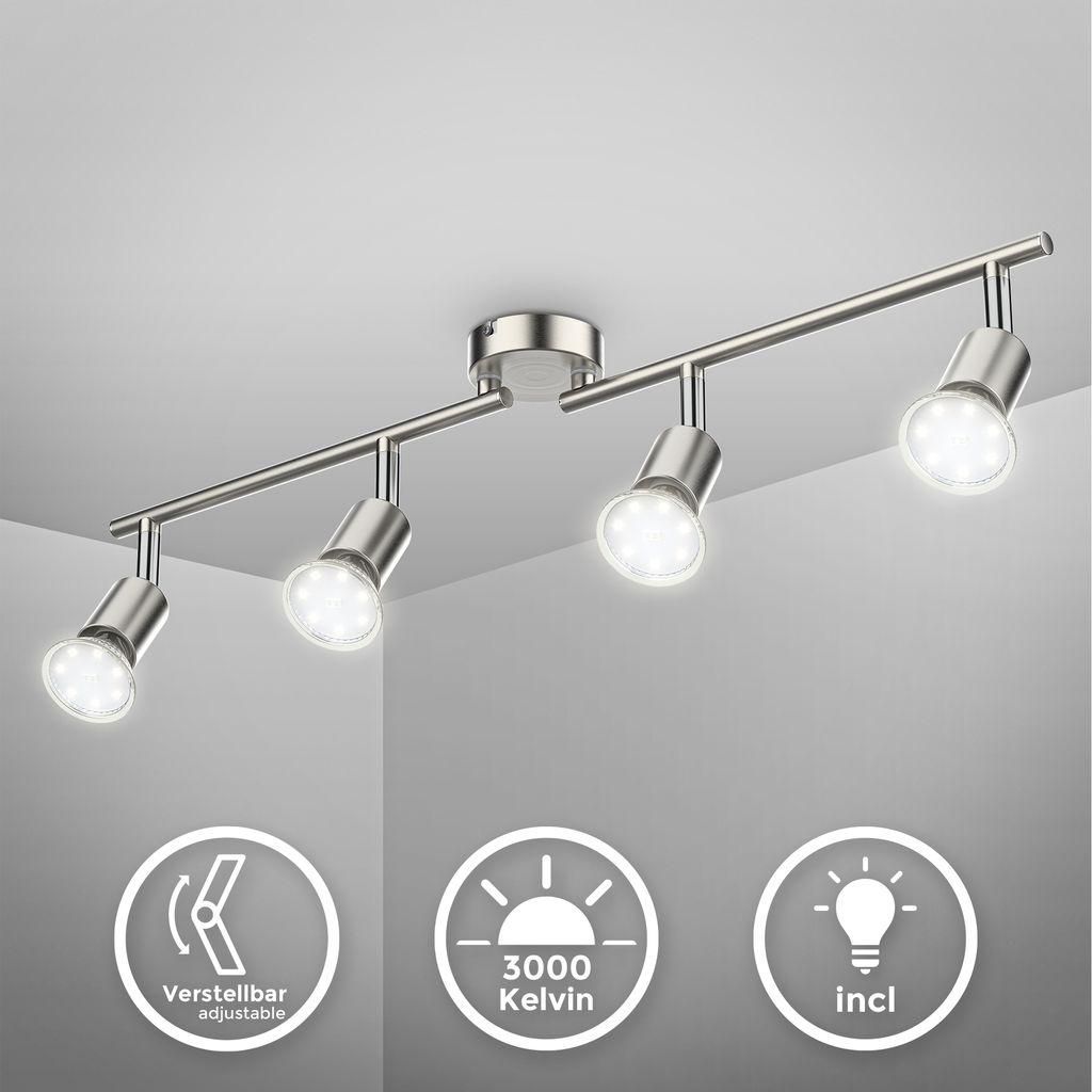 B.K.Licht Faretti LED da soffitto orientabili, include 4 Immagine del prodotto 