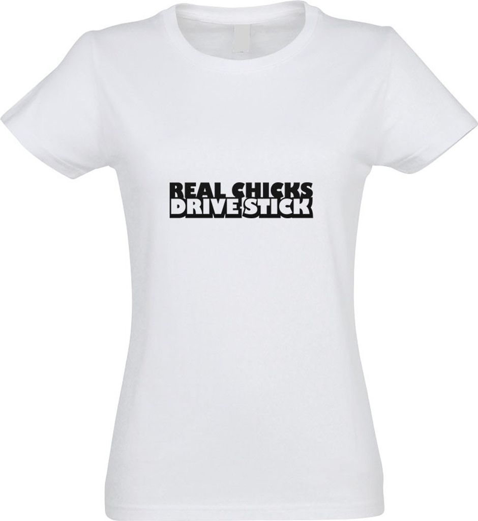 Kiwistar - T-Shirt tailliert - Damen - Weiss - Real Chicks - mit Motiv Bedruckt - Funshirt Design - Sport - Freizeit - Damen - S