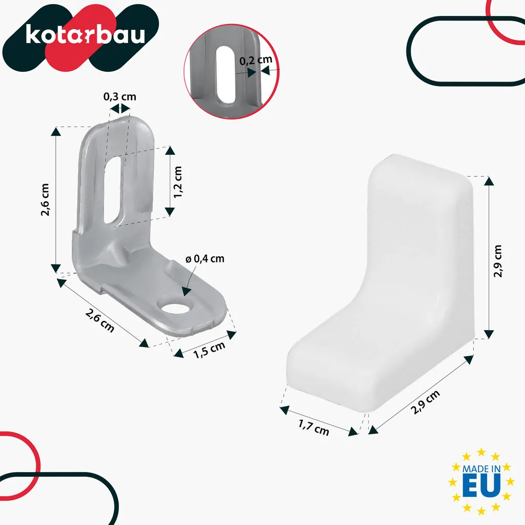 Support Étagère Métal Blanc Haute Résistance avec Cache - Kit de 100 Unités