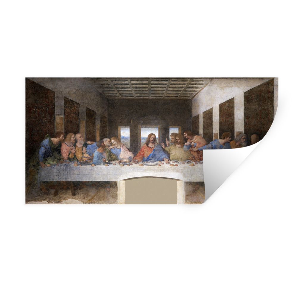 MuchoWow Wandtattoo Wandsticker Wandaufkleber Das letzte Abendmahl - Leonardo Da Vinci 40x20 cm Selbstklebend und Repositionierbar - Aufkleber