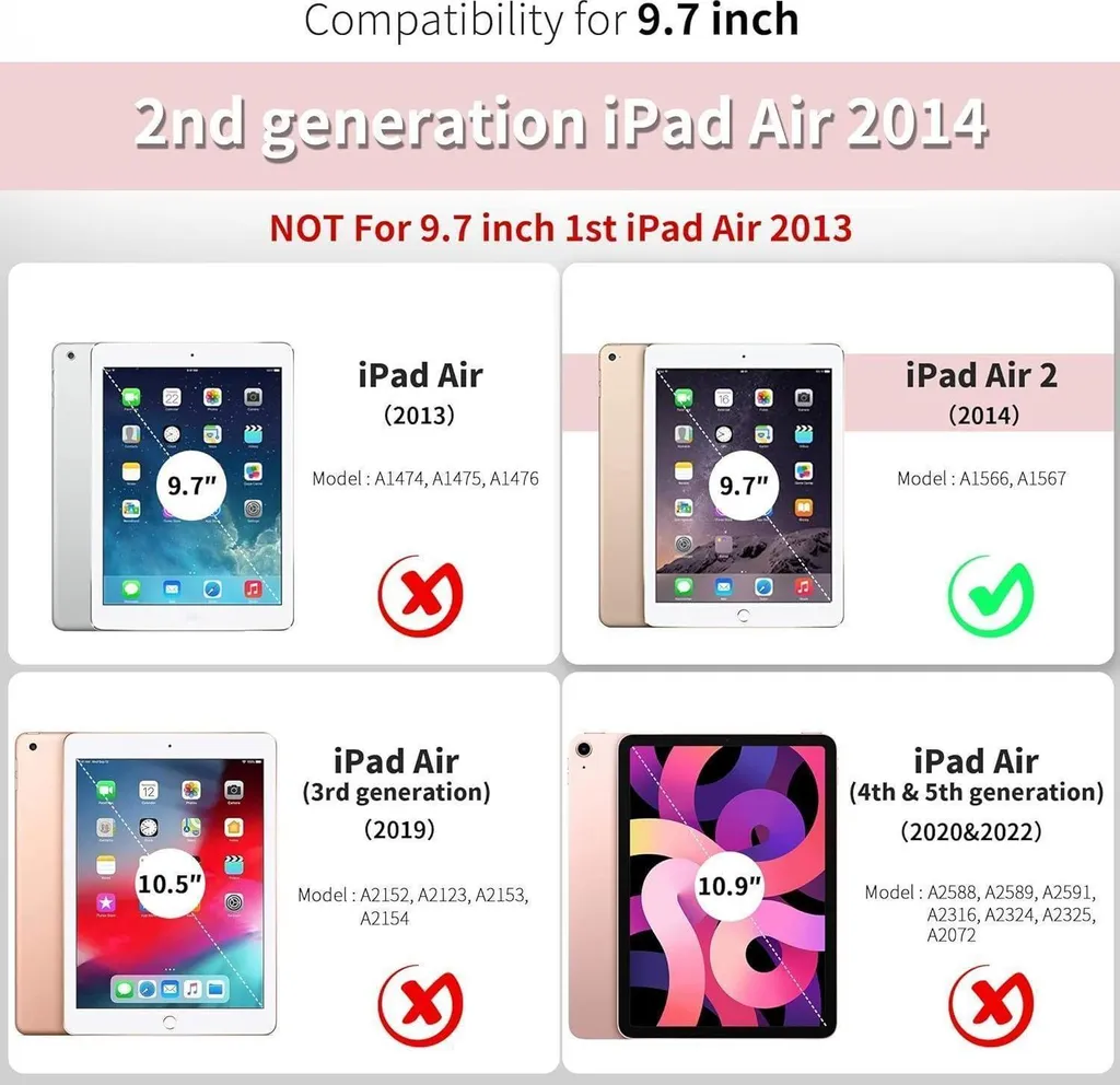Coque iPad Air 2 Rose Or pour Travail et Loisirs - Support Multi-Angle - 2