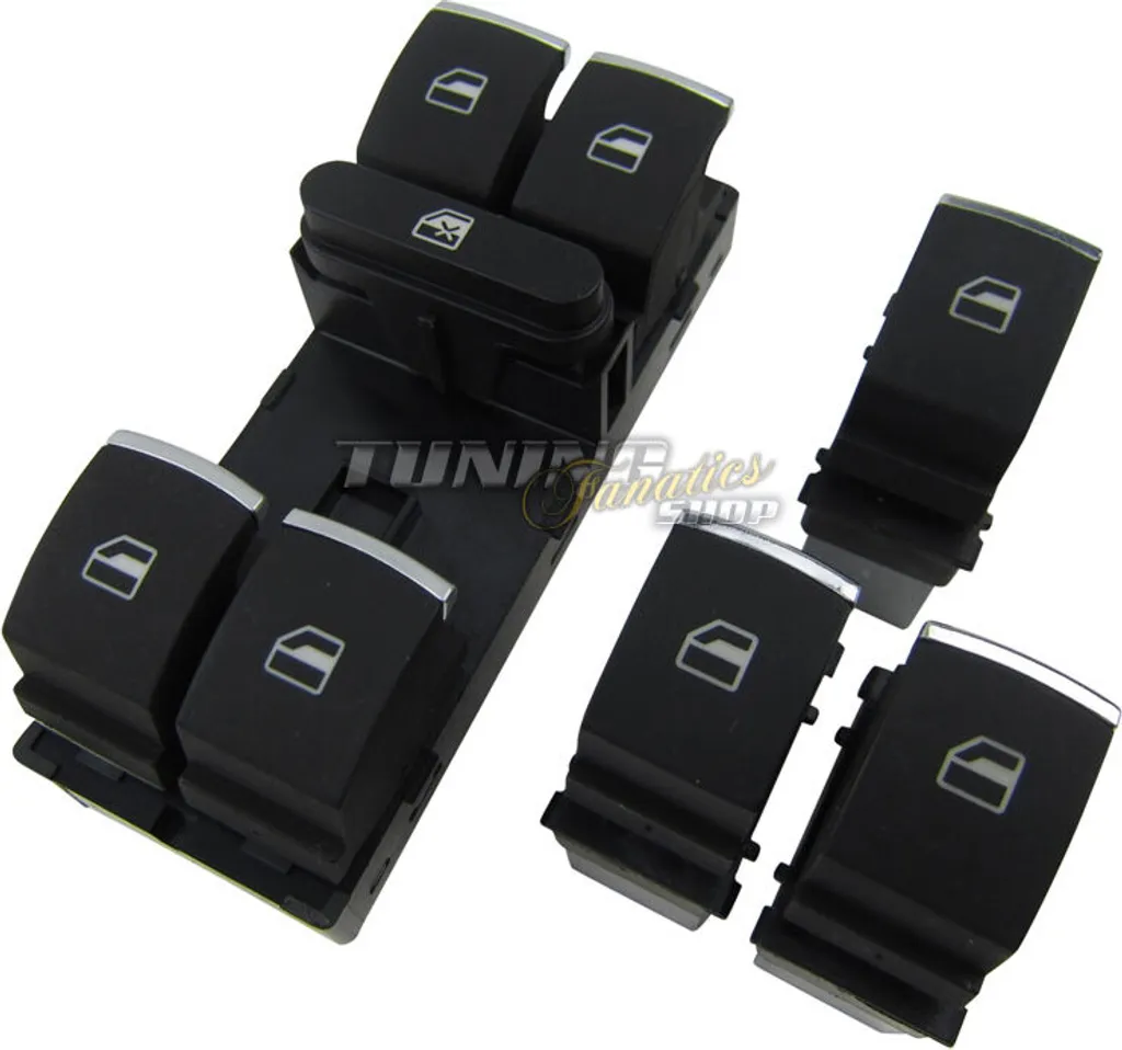 Remplacer Bouton Lève-vitre Usé VW - Kit 4 Portes Chrome FH Durable