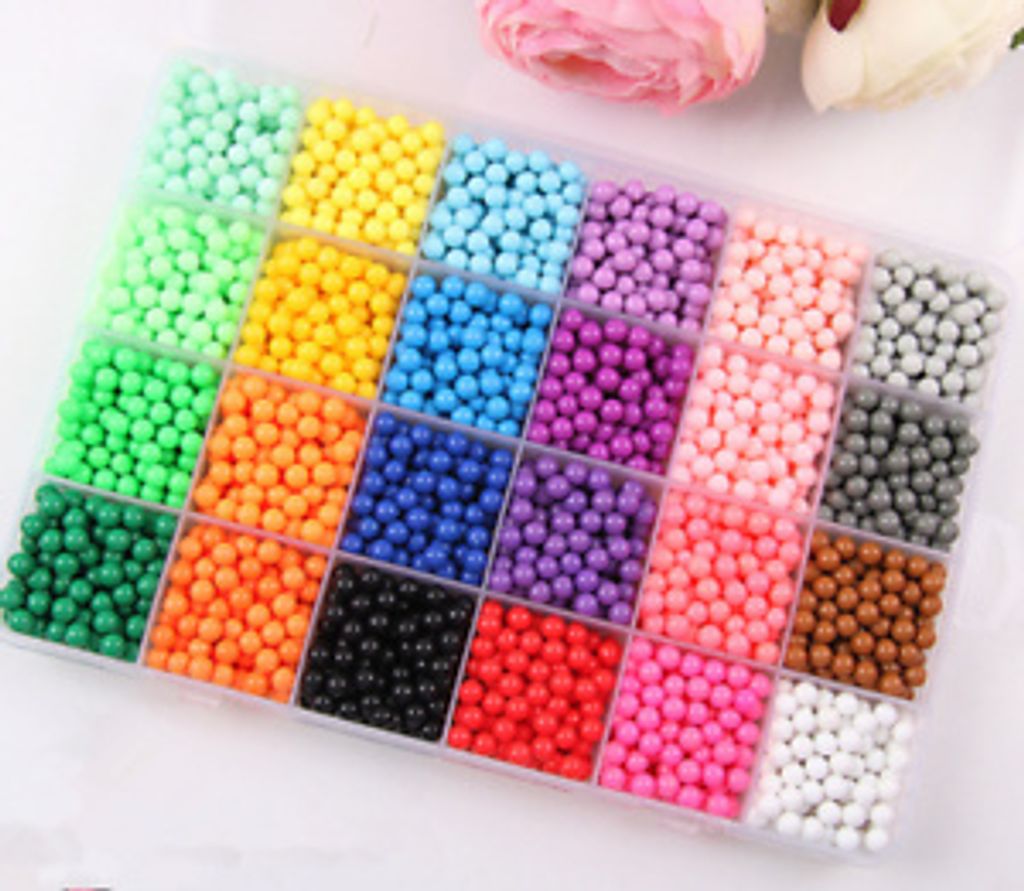 Wasserperlen 24 Farben Nachfüllset Regelmäßige Größe Perlen Bastelset für Kinder 