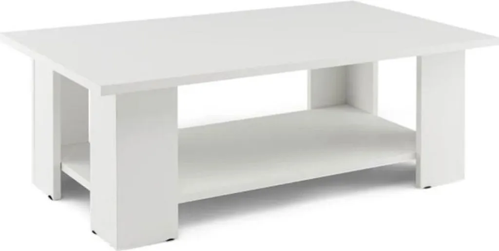 Tavolino JV11735WH Bianco per Salotto - Coffee Table Minimal 90x52