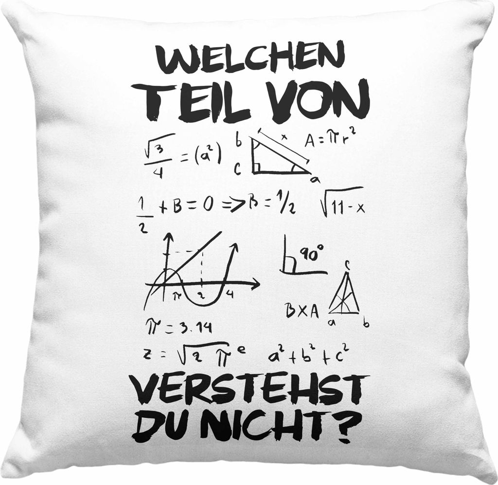 Trendation - Mathelehrer Deko-Kissen mit Füllung 40x40 Mathematiker Physik Deko-Kissen mit Füllung 40x40n mit Spruch Lustig Deko-Kissen mit Fül...