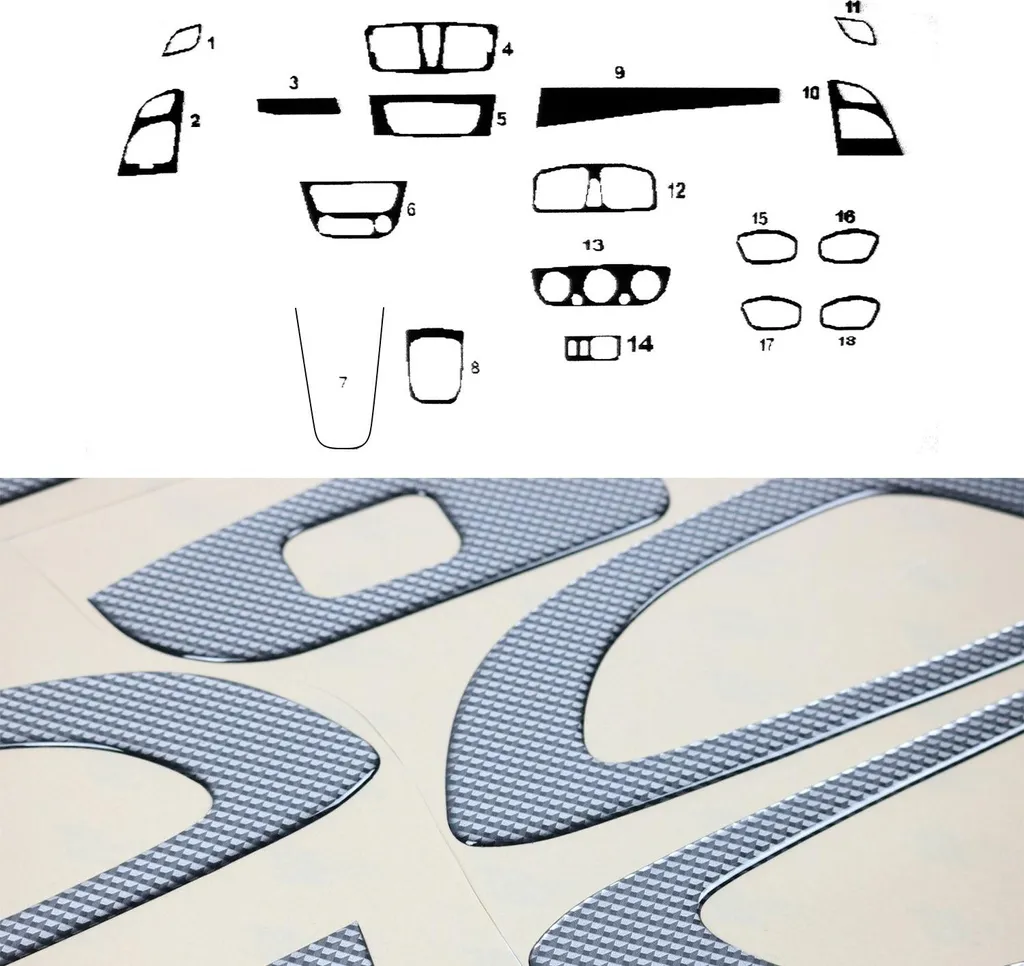 Kit 18pz Carbon Look Interni Renault Megane 3 2008-2016 - Adesivo