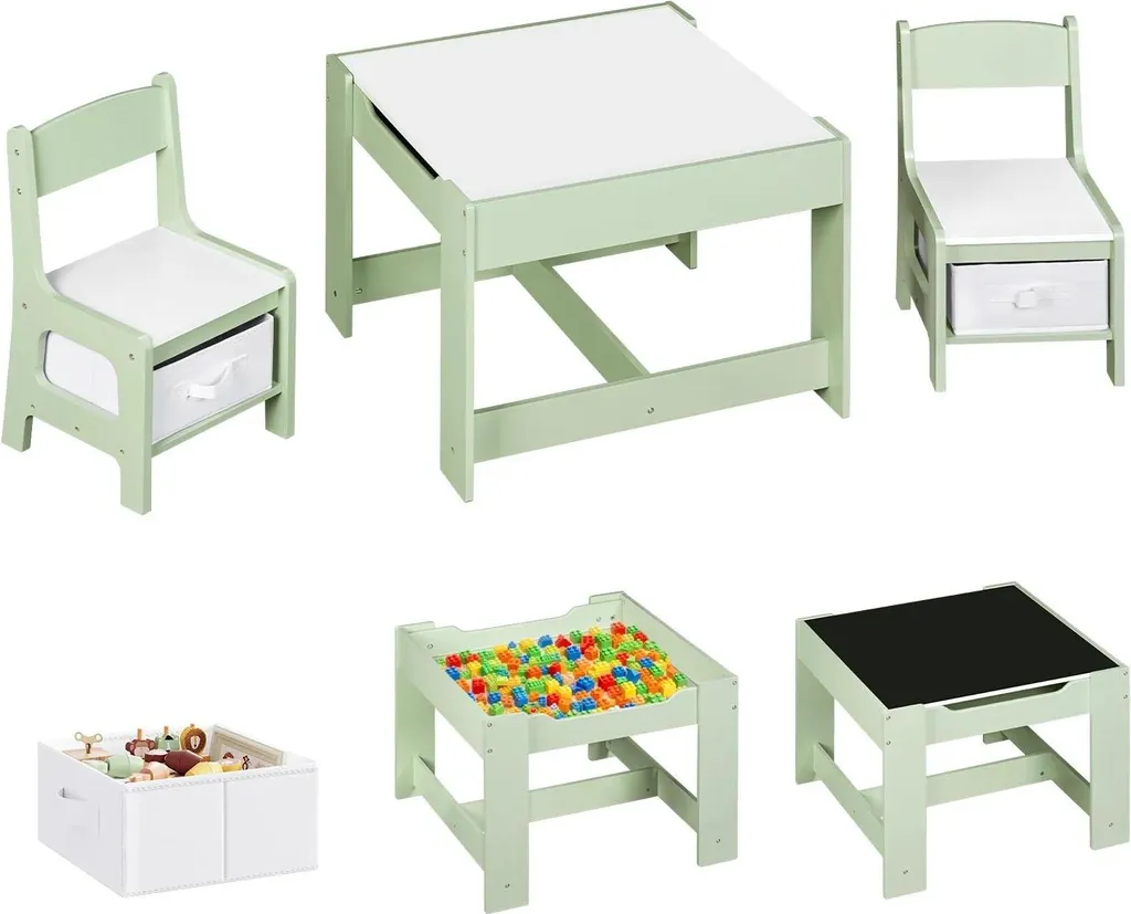 Ensemble de meubles pour enfants avec table réversible et 2 chaises