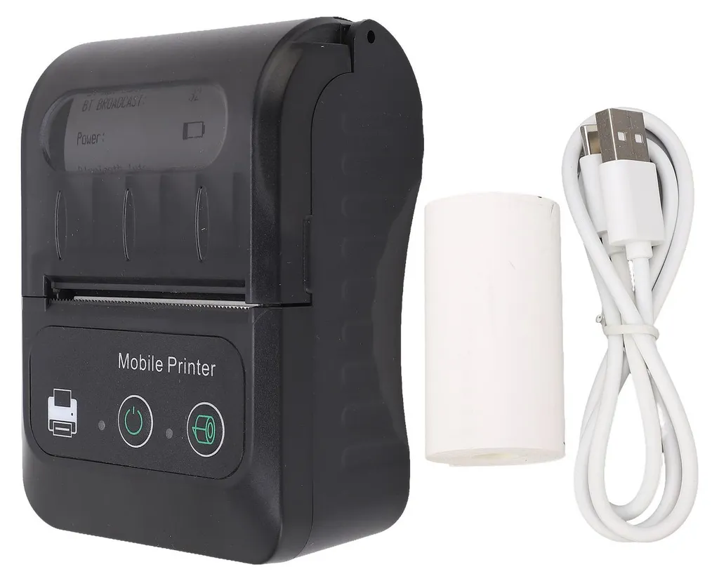Mini imprimante thermique 58mm portable avec connexion USB et Bluetooth