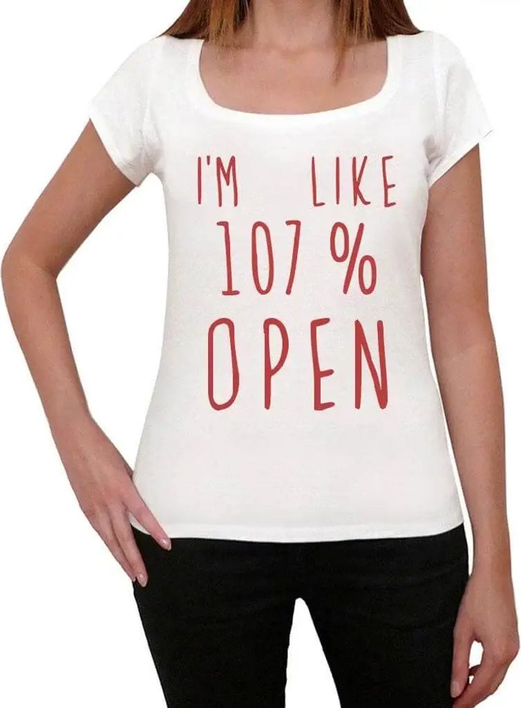 Damen Grafik T-Shirt Ich bin zu 107% offen – I'm Like 107% Open – Öko-Verantwortlich Vintage Jahrgang Kurzarm Lustige Druck Geburtstag Geschen...